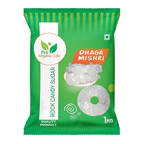 Pro Organic Life Dhaga Mishri, Rock Sugar Mishri (crystal clear natural) 1 kg PACK OF 4 (B0987STK6Y) Amazon Price History, Amazon Price Tracker