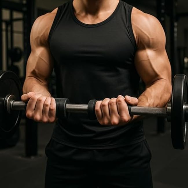 Ergonomic Angled Barbell Grips - Dumbbell & Bar Grips, Rotating Ergonomic Handles, Angleds Barbells Grip, Anti-Slip Design, Ideal for Arm Training, Powerlifting Strength Training