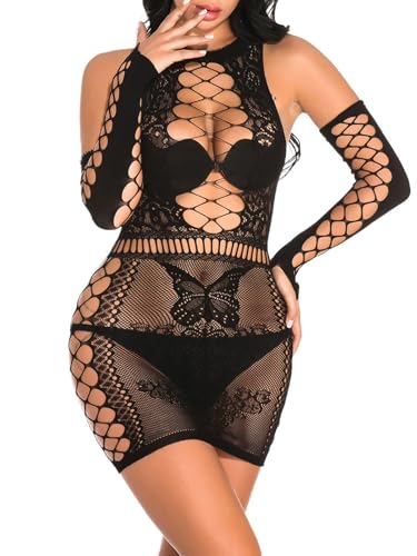 MIZSPISE Robe Sexy Femme Club Party (FR/ES, Alpha/Lettres, Taille Unique, Taille Normale, Taille Normale, Noir)