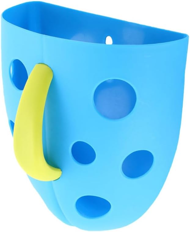 SUPVOX Wall-Mounted Bath Toy Organizer with Suction Cups Storage Pouch for Easy Cleanup and Quick Drying for Bathroom and Play Areas
