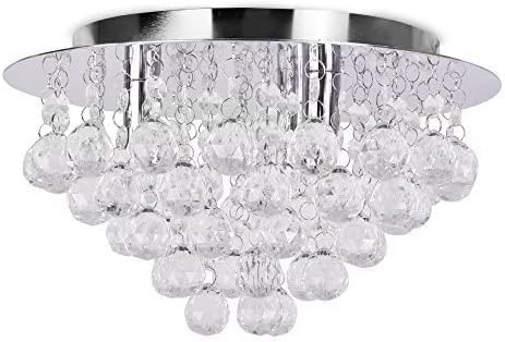 CRYSTA WORLD K9 Crystal Chandelier Modern Light Fixture(Warm White) (Design 19) L12/W12/H12