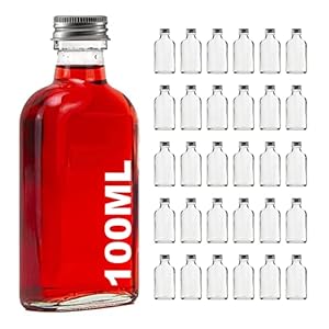 casavetro Lege glazen flessen, 100 ml, 30 stuks, zak likeurflessen met schroefdop, 100 ml wijnfles, jeneverfles azijn, olie, fles om te vullen, 0,1 liter (30 x 100 ml)