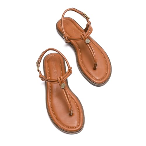 Stratuxx Kaze Women's T-Strap Flat Thong Sandals Adjustable Ankle Buckle - image 6