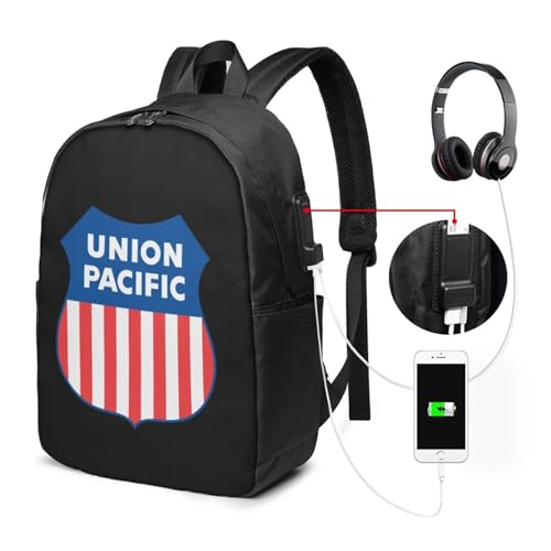 Union Pacific Railroad Travel Laptop Backpack Anti-Theft Bag with USB Charging Port 17 Inch Computer Business Backpacks for Women Men Work College Gift,Casual Daypack2