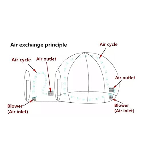 Tente Gonflable de Maison de Bulle Claire Tunnel Unique Bulle dôme cabane avec Ventilateur pour intérieur extérieur arrière-Cour Camping Transparent Ciel étoilé Tente