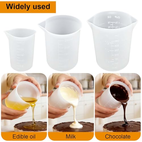 Vasos medidores de silicona YuCool 3 piezas 100-350 ml miniatura 6