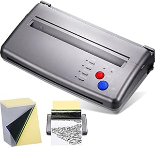 Tattoo Transfer Stencil Machine with 30 Pieces A4 Tattoo Transfer Paper Tattoo Printer Machine Thermal Stencil Paper Printer Mini Thermal Copier Printer for Tattoo Supplies (Silvery Grey)