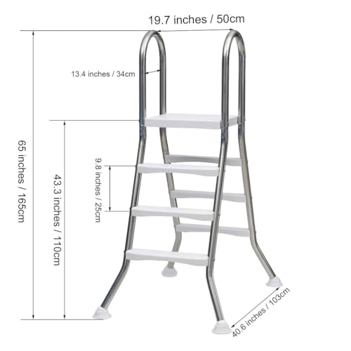 Escalera para piscina 3 peldaños acero inoxidable miniatura 6