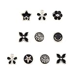 Matériel: Métal+Plastique Taille: 1x1x0.6cm Quantité: 10 Pièces de boutons style aléatoire. Vous pouvez également l'utiliser comme décoration pour vos vêtements et ajouter une touche de couleur à vos vêtements. Style aléatoire: différents boutons de ...