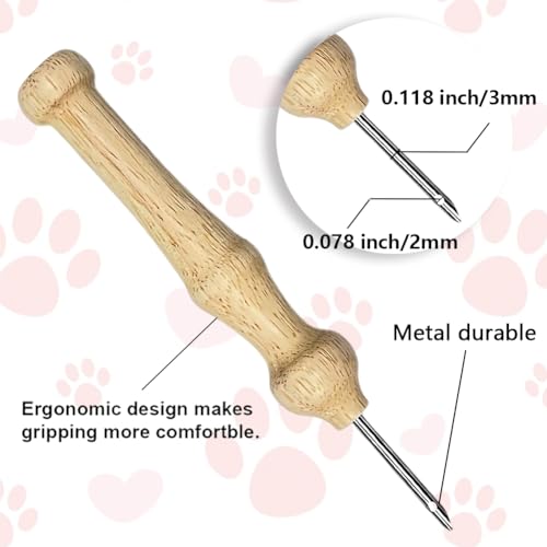 Image of BEUNITONE Dog Punch Needle Kit for Beginners, Animals Starter Embroidery Kits with Frame & Instructions, Needle Felting Kit Poke Art for Adults DIY Handmade Craft for Coasters, Bags, Clothes Decor