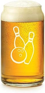 16 oz Beer Can Glass Bowling Ball And Pins