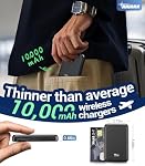 Chargeur portable pour Magsafe Power Bank - 10000mAh Chargeur de téléphone magnétique, USB-C 20W PD Chargement rapide, batterie sans fil Slim pour iPhone 17/16/15/14/13 Series,pour Voyage Cruise Essentials-Obsidian