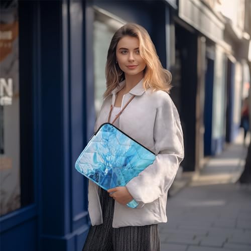 Funda para portátil 13-14 pulgadas con diseño mármol azul blanco miniatura 7