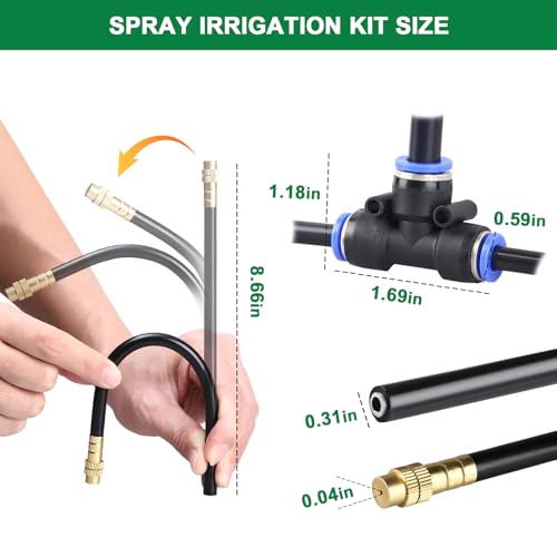 Image of Drip Irrigation System, 2026-Upgrade 100Ft 1 /4 inch Garden Watering System with 24 Pcs 360 Adjustable Copper Nozzles, DIY Kit for Garden, Lawn, Greenhouse, Raised Beds & Outdoor Plants