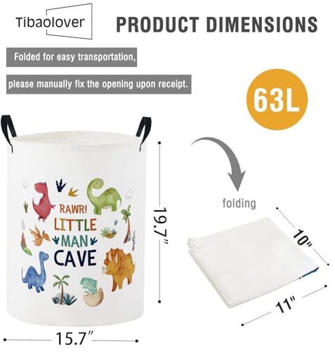 Image of Baby Laundry Basket Baby Nursery Hamper Kids Laundry Basket Toy Storage Bin for Boys Room Decor Gift Baskets for Bedroom Bathroom(Dinosaur)