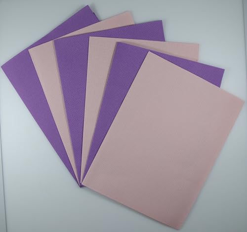 Image of KCS 6 pc of 12 inch x 18 inch(30cmx45cm) 14CT Counted Cotton Aida Cloth Cross Stitch Fabric (Lavender+Pink)