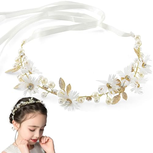 Xrten Fita para o cabelo de coroa de flores, diadema de flores, coroa flores menina cerimónia, diadema de noiva para o cabelo, para casamentos, festa, festival