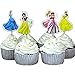 Princess, Snow White, Belle, Cinderella, Ariel Cupcake Toppers Picks (Set of 24)