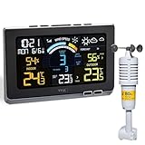 station meteo anemometre avis Station météo avec horloge radio-pilotée : heure avec affichage de la date actuelle et du jour de la semaine réglable en français ou dans 5 autres langues, à poser ou à accrocher.