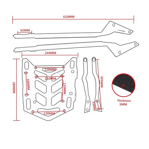 Porte-Bagages Arrière MT-125 pour Fixer Vos Sacs et Top-Case Facilement