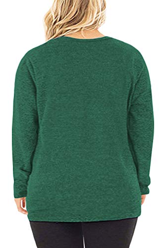 Image of DOLNINE Womens Plus Size Knotted Tops Long Sleeve Tee Shirts Loose Casual Blouse
