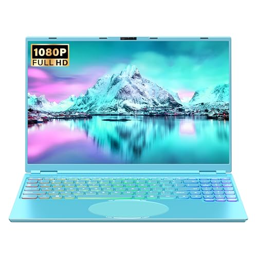 Image of 16 inch Blue Laptop, DDR4 16GB RAM 512GB SSD, 1920x1200 FHD IPS, Quad-Core N95 Processor (Up to 3.4GHz), Color Backlit KB, Face Recognition & Gesture Touchpad, Win 11 Pro for Business & Student