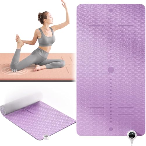 Tappetino da yoga elettrico riscaldato, antiscivolo, spesso, con temperatura regolabile, per yoga, pilates e fitness, perfetto per allenamenti a casa