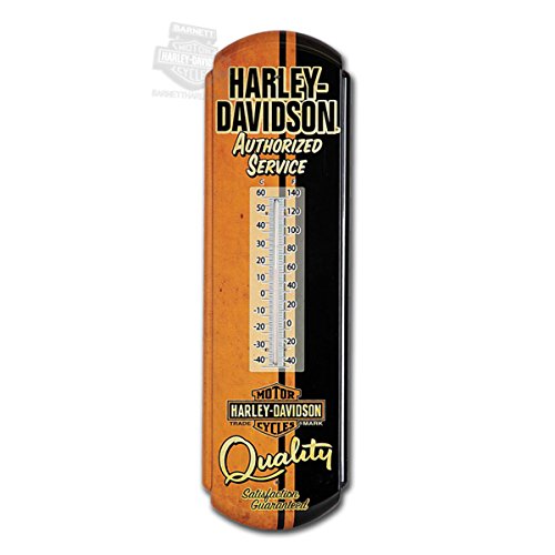 Harley-Davidson Authorized Service Tin Thermometer, 8 W x 26.75 H HDL-10093