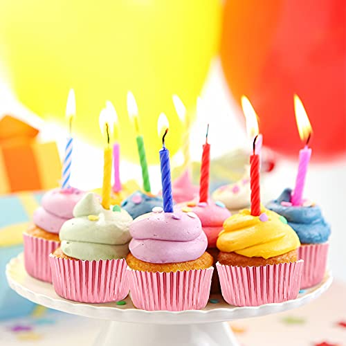 Image of Rose Gold Foil Cupcake Liners,100 Pack Metallic Baking Cups Standard Size