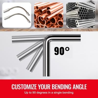 Miniatura 4 de Happybuy Dobladora de tubos de tubo, 14"-78" OD Trinquetadora de trinquete, 90 adelantereversa, 7 matrices, cortador de tuberías para HVAC, Aire