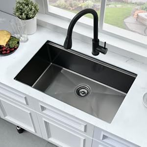 33 inch black undermount kitchen sink workstation bokaiya 33×19 kitchen sink undermount workstation stainless steel undermount sink 16 gauge single bowl deep kitchen sink with cutting board  urban country home decor
