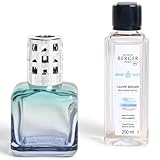 Maison Berger Coffret Cadeau Glaçon   Diffuseur de Parfum d’Ambiance 250 ML   Élimine Les odeurs, purifie l’air, Objet décoratif Maison ou Bureau (Turquoise Bleu   Vent d'Océan)