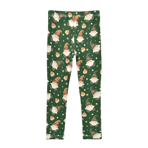 senya Girls Printed Leggings Yoga Pants Green Gnomes Pattern for Kids in 4t to 10 Years, 4T2