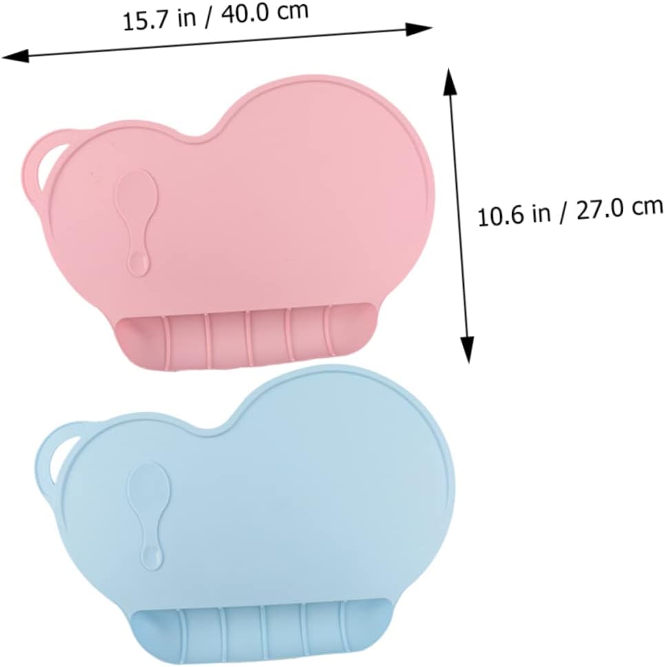 BESTYASH 2pcs Heat-Resistant Silicone Placemat Boys and Girls Home Mat Suction Plates for Toddlers Mats Random Color