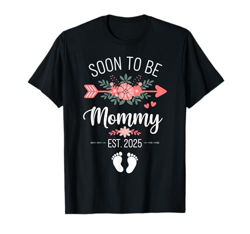 Pronto To be Mommy 2025 Mom Est 2025 carregamento promovido à mãe t-shirt