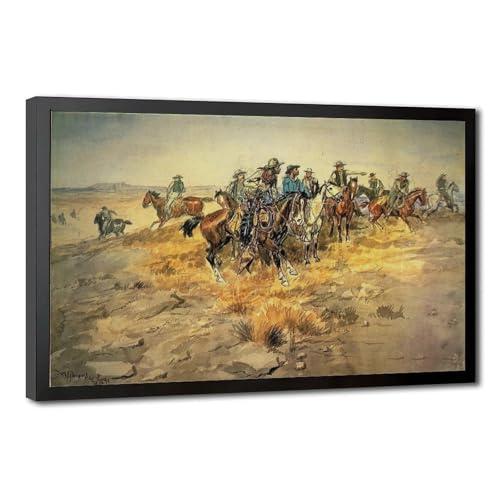 The Alarm Bell toile western Charles M Russell pour créer un espace bureau style chalet