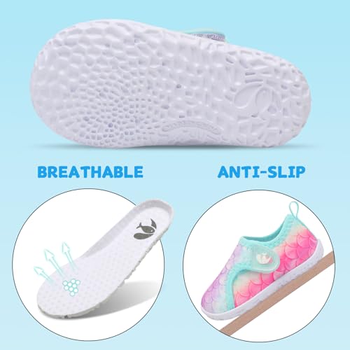 Image of FEETCITY Boys Girls Water Shoes Kids Aqua Socks Quick Dry Barefoot for Beach Swimming Pool