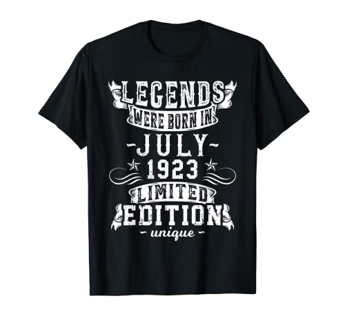 Cumpleaños Julio 1923 Edición Limitada Regalo Legend July Camiseta