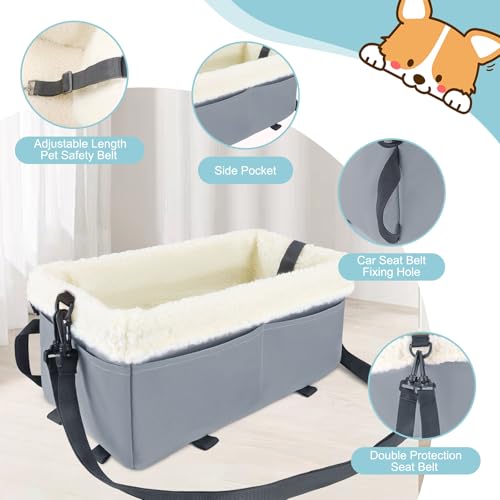 UTOLOVE assento de carro para cães pequenos, assento de carro para cães com console central com almo