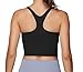 Foucome Nursing Tank Tops for Breastfeeding Racerback Longline Maternity Sports Bra Workout Crop Top (Black, XL)