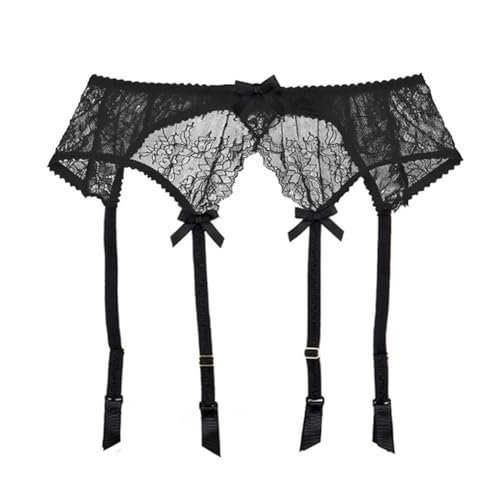Porte-jarretelles en dentelle noire taille M pour bas hauts de cuisse