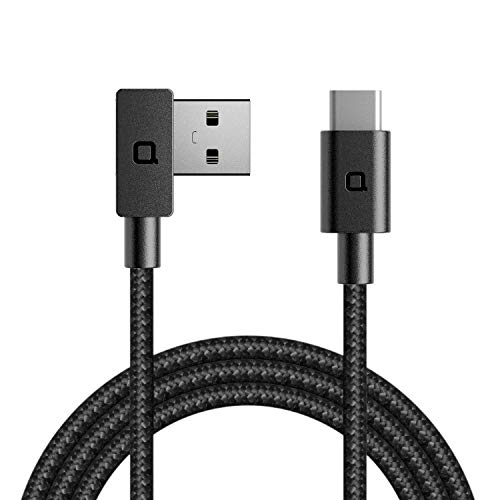 nonda ZUS Super Duty USB A to USB C Cable with Aramid Fiber, 4ft/1.2m, Right Angle, Charger and Data Sync for MacBook 2016/2015,MacBook Pro,Nintendo Switch, Google Pixel and Nexus 6P/5X (Black)