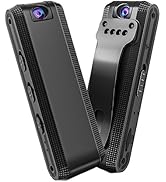 Body Camera, 1080P Anti Shake with Back Clip, 180° Rotatable Lens, Portable Sport Video Camera wi...