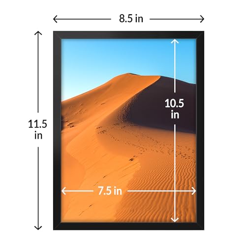 Image of LaVie Home 8x11 Picture Frame for Wall Display, 8x11 Black Picture Frame with HD Plexiglas, 8 x 11 Frame 1 Pack, Display Frame for Vertical or Horizontal, Classic Collection
