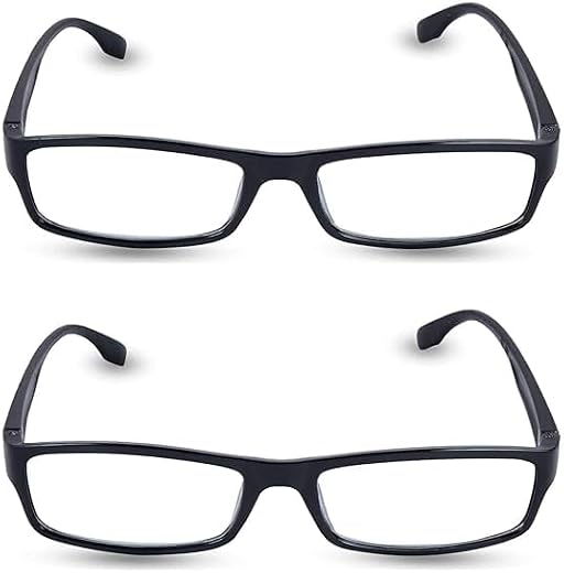 MOJOWEAR Full Rim reading glasses for Men and women (Black, Brown) (+1.50)