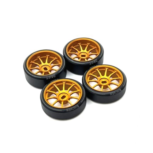 Pneu à dérive en métal 27mm pour jante RC 1/28 K969 K989 P929 jaune