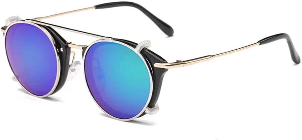 Retro Women Steampunk Sunglasses Flip Separable Fashion Men Round Punk Glasses Uv400