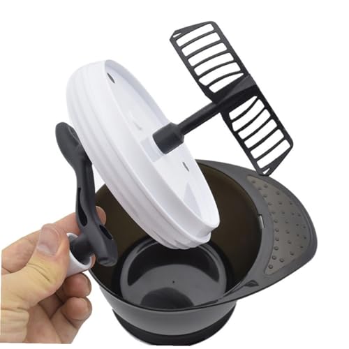 VICASKY Ciotola per Colorazione Capelli Manuale in Plastica Nera per Mischiare Tinte Strumento DIY per Parrucchieri e Uso Domestico Resistente e Facile da Usare