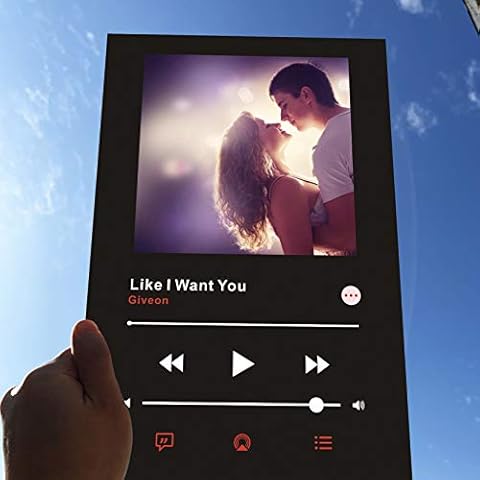 zouwii Personalized Acrylic Song Acrylic Apple Music Player Album Style Cover Valentine's Day Commemorative Gift Anniversary Photo Style Custom Acrylic Picture Frame Music Plaque Cover