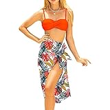 Mooncore Bikini Damen Set Sexy Bikini 3 Teilig Tropischem Blumendruck Badeanzug Bikini Cover Up Set Strandbekleidung Bademode